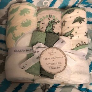 Bundle of Baby washcloths and washcloths with hooded towels for the little one